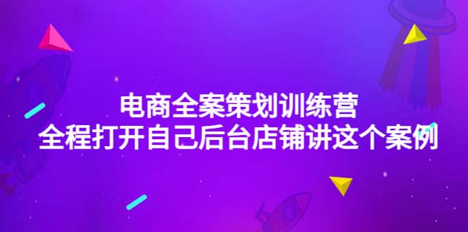 电商全案策划训练营：全程打开自己后台店铺讲这个案例（9节课时）汇创项目库-网创项目资源站-副业项目-创业项目-搞钱项目汇创项目库
