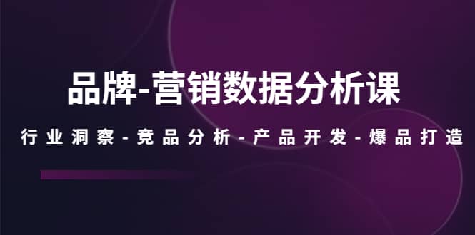 品牌-营销数据分析课，行业洞察-竞品分析-产品开发-爆品打造汇创项目库-网创项目资源站-副业项目-创业项目-搞钱项目汇创项目库