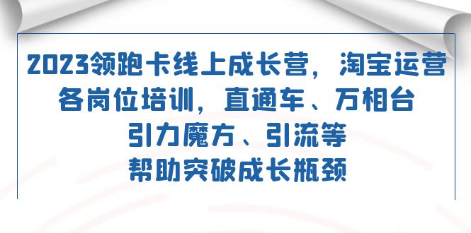 2023领跑·卡 线上成长营 淘宝运营各岗位培训 直通车 万相台 引力魔方 引流汇创项目库-网创项目资源站-副业项目-创业项目-搞钱项目汇创项目库