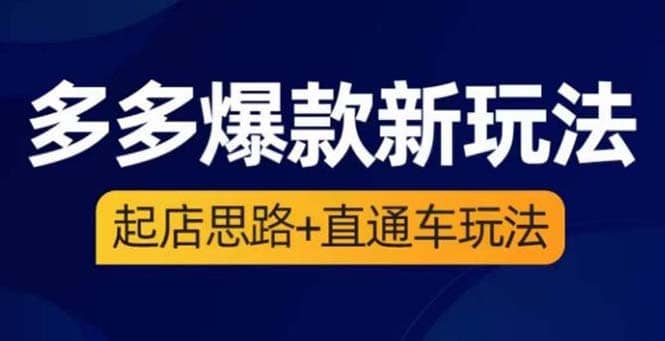 2023拼多多爆款·新玩法：起店思路+直通车玩法（3节精华课）汇创项目库-网创项目资源站-副业项目-创业项目-搞钱项目汇创项目库