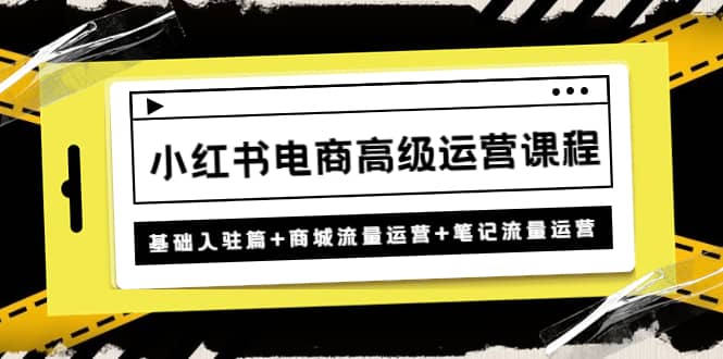 小红书电商高级运营课程：基础入驻篇+商城流量运营+笔记流量运营汇创项目库-网创项目资源站-副业项目-创业项目-搞钱项目汇创项目库