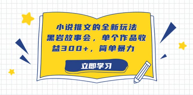 小说推文的全新玩法，黑岩故事会，单个作品收益300+，简单暴力汇创项目库-网创项目资源站-副业项目-创业项目-搞钱项目汇创项目库