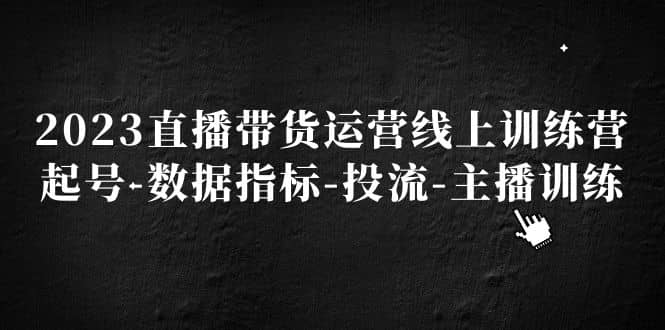 2023直播带货运营线上训练营，起号-数据指标-投流-主播训练汇创项目库-网创项目资源站-副业项目-创业项目-搞钱项目汇创项目库
