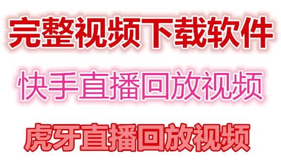 快手直播回放视频/虎牙直播回放视频完整下载(电脑软件+视频教程)汇创项目库-网创项目资源站-副业项目-创业项目-搞钱项目汇创项目库