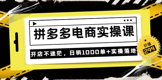 《拼多多电商实操课》开店不迷茫，日销1000单+实操落地（价值299元）汇创项目库-网创项目资源站-副业项目-创业项目-搞钱项目汇创项目库