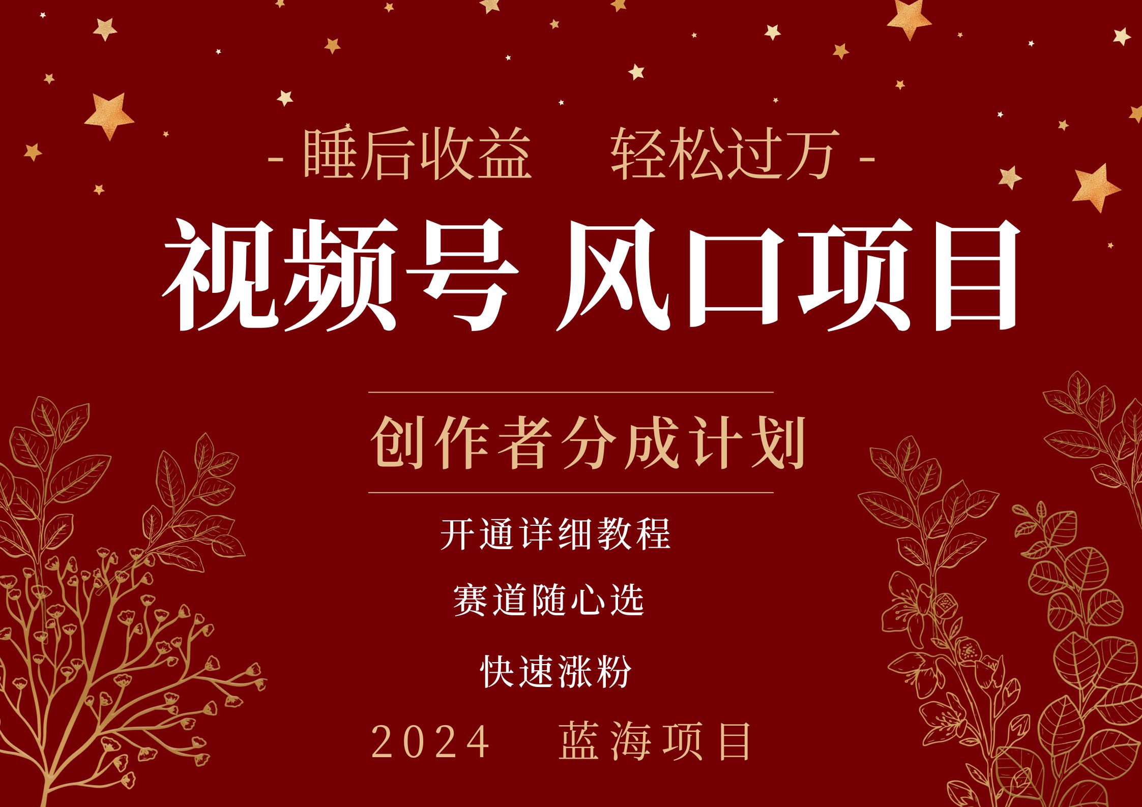 拥有睡眠收益的微信视频号大风口项目，轻松月入过万+，多赛道选择，可矩阵，玩法简单轻松上手汇创项目库-网创项目资源站-副业项目-创业项目-搞钱项目汇创项目库