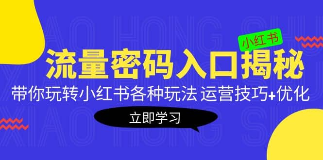 小红书流量密码入口揭秘：带你玩转小红书各种玩法 运营技巧+优化汇创项目库-网创项目资源站-副业项目-创业项目-搞钱项目汇创项目库
