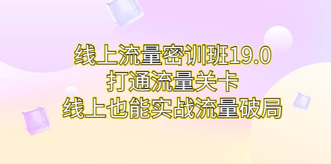 线上流量密训班19.0，打通流量关卡，线上也能实战流量破局汇创项目库-网创项目资源站-副业项目-创业项目-搞钱项目汇创项目库