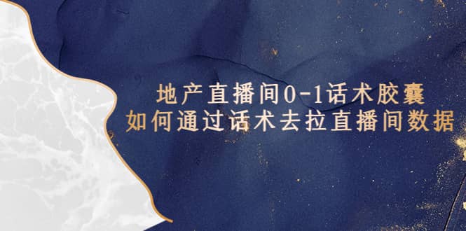 地产-直播间0-1话术胶囊，知道怎么通过话术去拉直播间数据汇创项目库-网创项目资源站-副业项目-创业项目-搞钱项目汇创项目库