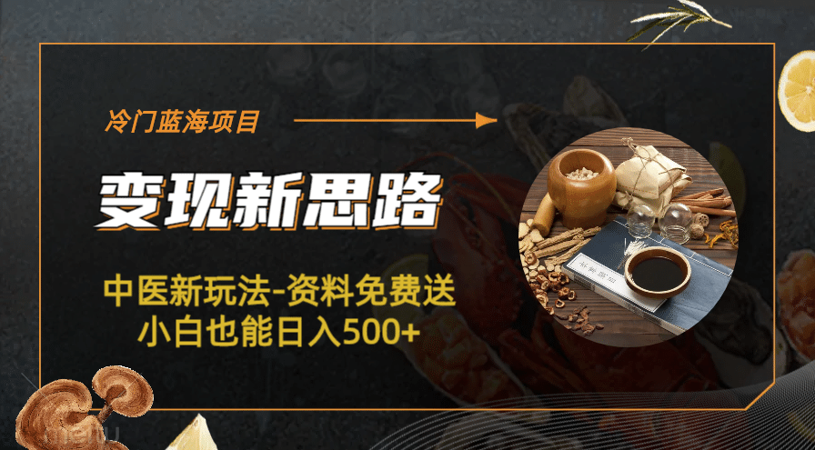 冷门蓝海项目-中医新玩法-冷门蓝海项目-中医新玩法-资料免费送小白也能日入500+500+汇创项目库-网创项目资源站-副业项目-创业项目-搞钱项目汇创项目库