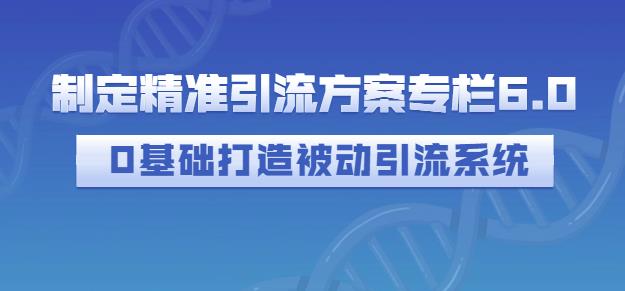 制定精准引流方案专栏6.0，0基础打造被动引流系统汇创项目库-网创项目资源站-副业项目-创业项目-搞钱项目汇创项目库