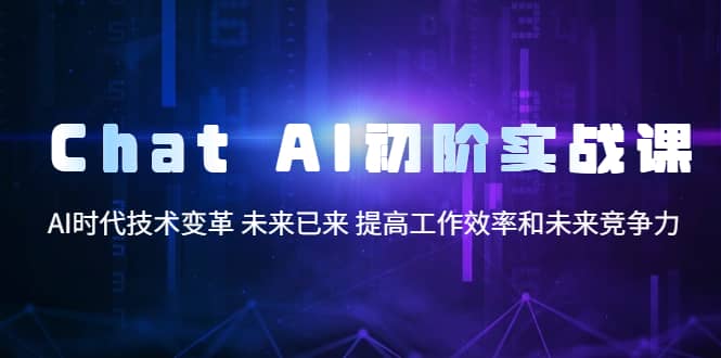 Chat AI初阶实战课，AI时代技术变革 未来已来 提高工作效率和未来竞争力汇创项目库-网创项目资源站-副业项目-创业项目-搞钱项目汇创项目库
