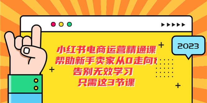 小红书电商·运营精通课，帮助新手卖家从0走向1 告别无效学习（7节视频课）汇创项目库-网创项目资源站-副业项目-创业项目-搞钱项目汇创项目库