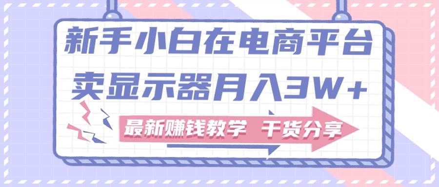 新手小白如何做到在电商平台卖显示器月入3W+，最新赚钱教学干货分享汇创项目库-网创项目资源站-副业项目-创业项目-搞钱项目汇创项目库
