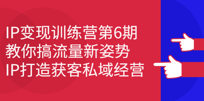IP变现训练营第6期：教你搞流量新姿势，IP打造获客私域经营汇创项目库-网创项目资源站-副业项目-创业项目-搞钱项目汇创项目库