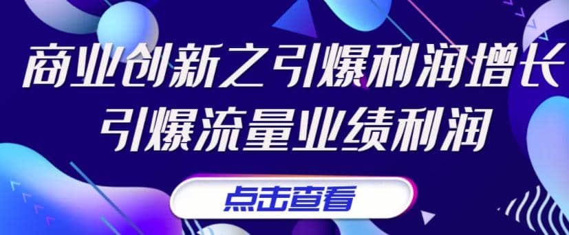 《商业创新之引爆利润增长》引爆流量业绩利润汇创项目库-网创项目资源站-副业项目-创业项目-搞钱项目汇创项目库