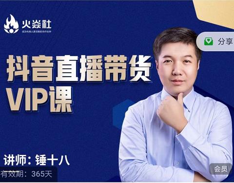 锤十八-抖音直播带货VIP课，专注直播带货有效盈利模式汇创项目库-网创项目资源站-副业项目-创业项目-搞钱项目汇创项目库