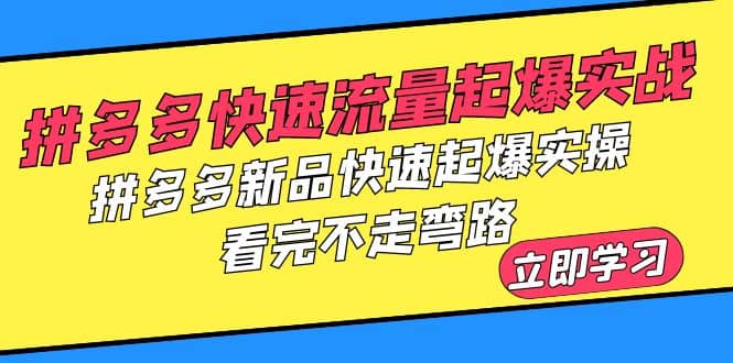 拼多多-快速流量起爆实战，拼多多新品快速起爆实操，看完不走弯路汇创项目库-网创项目资源站-副业项目-创业项目-搞钱项目汇创项目库