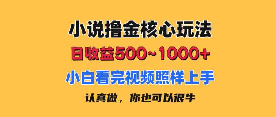 小说撸金核心玩法，日收益500-1000+，小白看完照样上手，0成本有手就行汇创项目库-网创项目资源站-副业项目-创业项目-搞钱项目汇创项目库