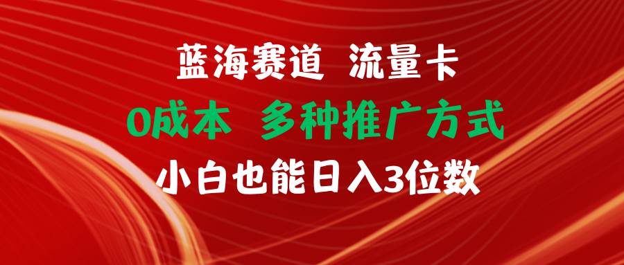 蓝海赛道 流量卡 0成本 小白也能日入三位数汇创项目库-网创项目资源站-副业项目-创业项目-搞钱项目汇创项目库