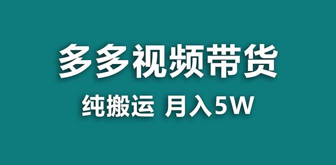 【蓝海项目】拼多多视频带货 纯搬运一个月搞了5w佣金，小白也能操作 送工具汇创项目库-网创项目资源站-副业项目-创业项目-搞钱项目汇创项目库