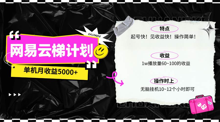 最新网易云梯计划网页版，单机月收益5000+！可放大操作汇创项目库-网创项目资源站-副业项目-创业项目-搞钱项目汇创项目库