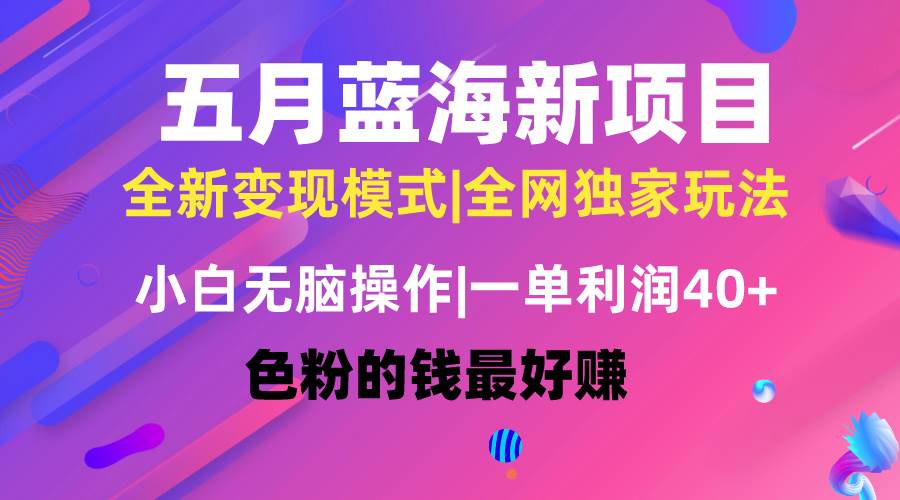 五月蓝海项目全新玩法，小白无脑操作，一天几分钟，矩阵操作，月入4万+汇创项目库-网创项目资源站-副业项目-创业项目-搞钱项目汇创项目库