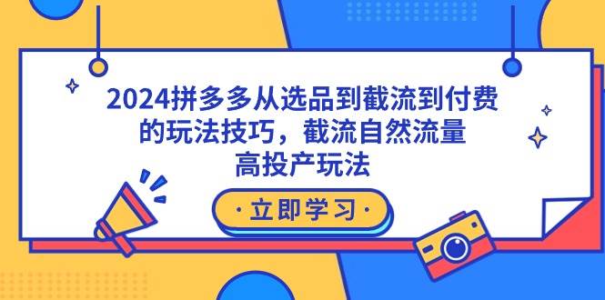 2024拼多多从选品到截流到付费的玩法技巧，截流自然流量玩法，高投产玩法汇创项目库-网创项目资源站-副业项目-创业项目-搞钱项目汇创项目库