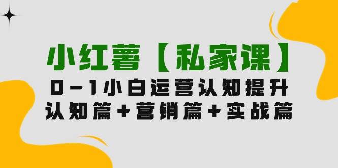 小红薯【私家课】0-1玩赚小红书内容营销，认知篇+营销篇+实战篇（11节课）汇创项目库-网创项目资源站-副业项目-创业项目-搞钱项目汇创项目库