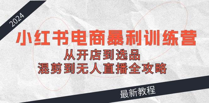 2024小红书电商暴利训练营：从开店到选品，混剪到无人直播全攻略汇创项目库-网创项目资源站-副业项目-创业项目-搞钱项目汇创项目库