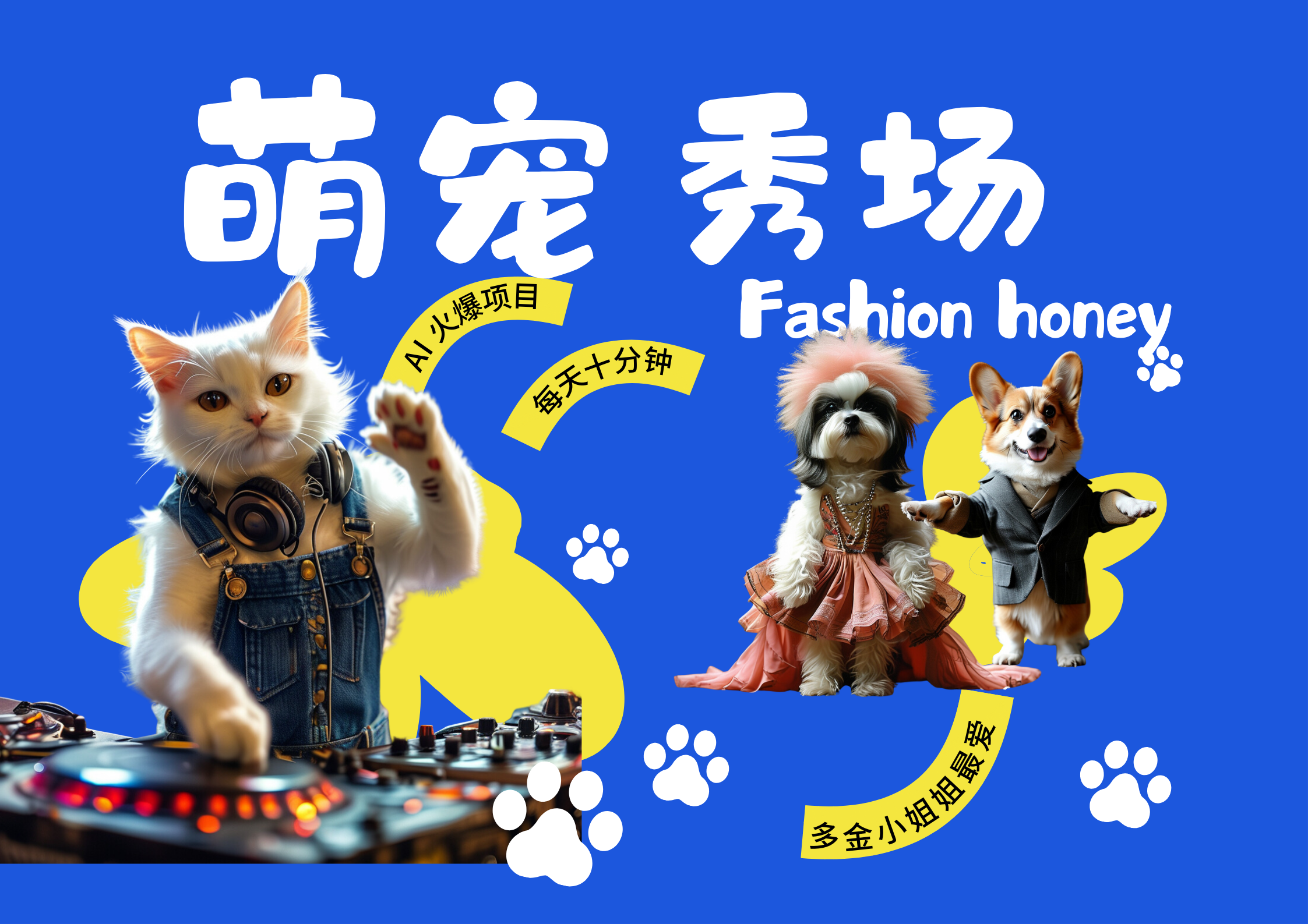 酷飒动物跳舞走秀  时尚喵FASHION汪 多金小姐姐最爱的 轻松月入破万汇创项目库-网创项目资源站-副业项目-创业项目-搞钱项目汇创项目库