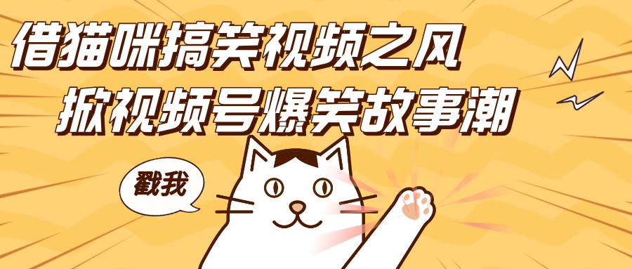 借猫咪搞笑视频之风，掀视频号爆笑故事潮，轻松日赚四位数，开启无门槛赚钱新体验！汇创项目库-网创项目资源站-副业项目-创业项目-搞钱项目汇创项目库