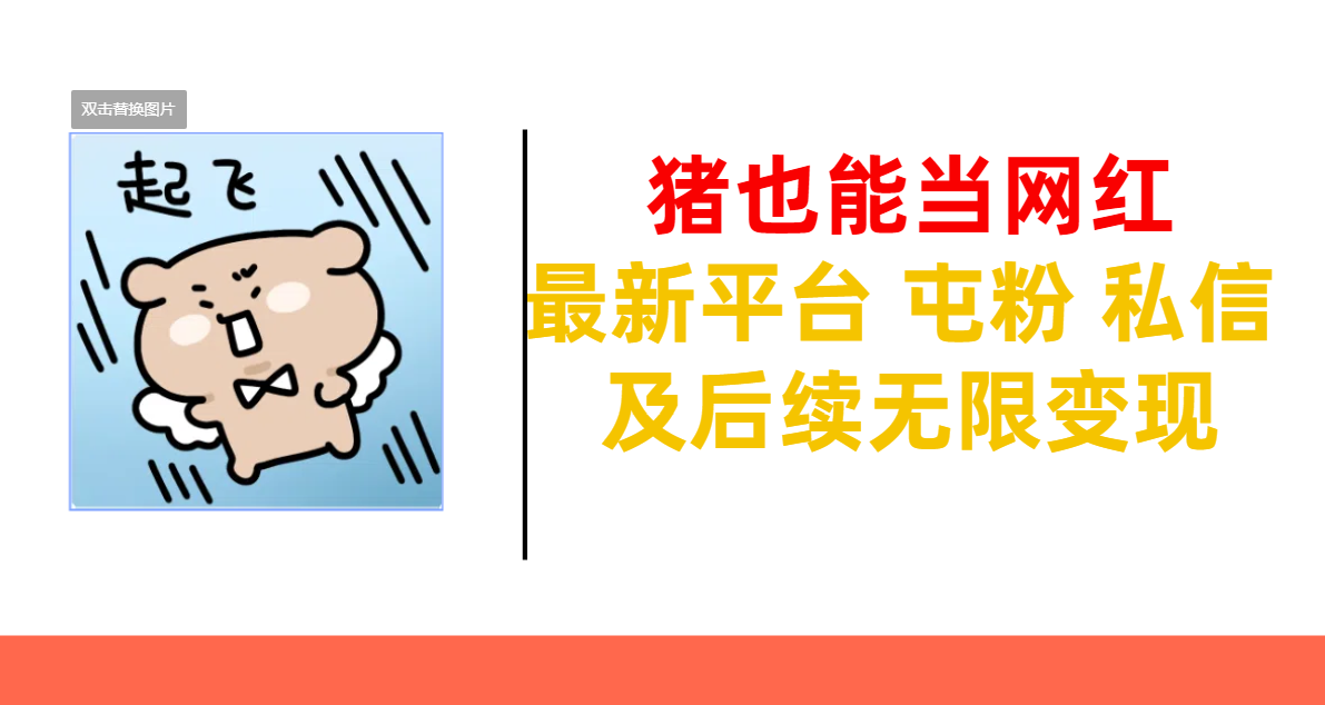 猪也能当网红-最新平台 屯粉 交流 私信 及后续无限变现汇创项目库-网创项目资源站-副业项目-创业项目-搞钱项目汇创项目库