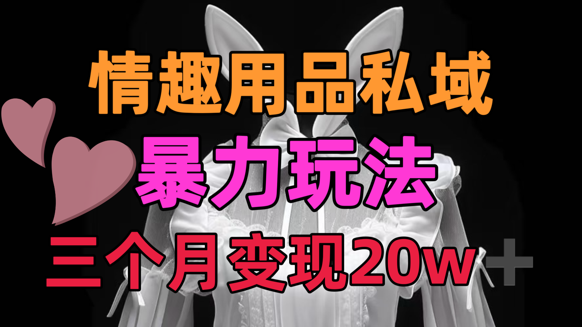 情趣用品私域，25年最新暴力玩法，三个月变现20w➕汇创项目库-网创项目资源站-副业项目-创业项目-搞钱项目汇创项目库