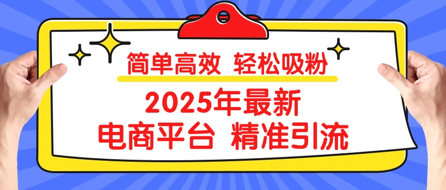 2025年最新电商平台精准引流 简单高效 轻松吸粉汇创项目库-网创项目资源站-副业项目-创业项目-搞钱项目汇创项目库
