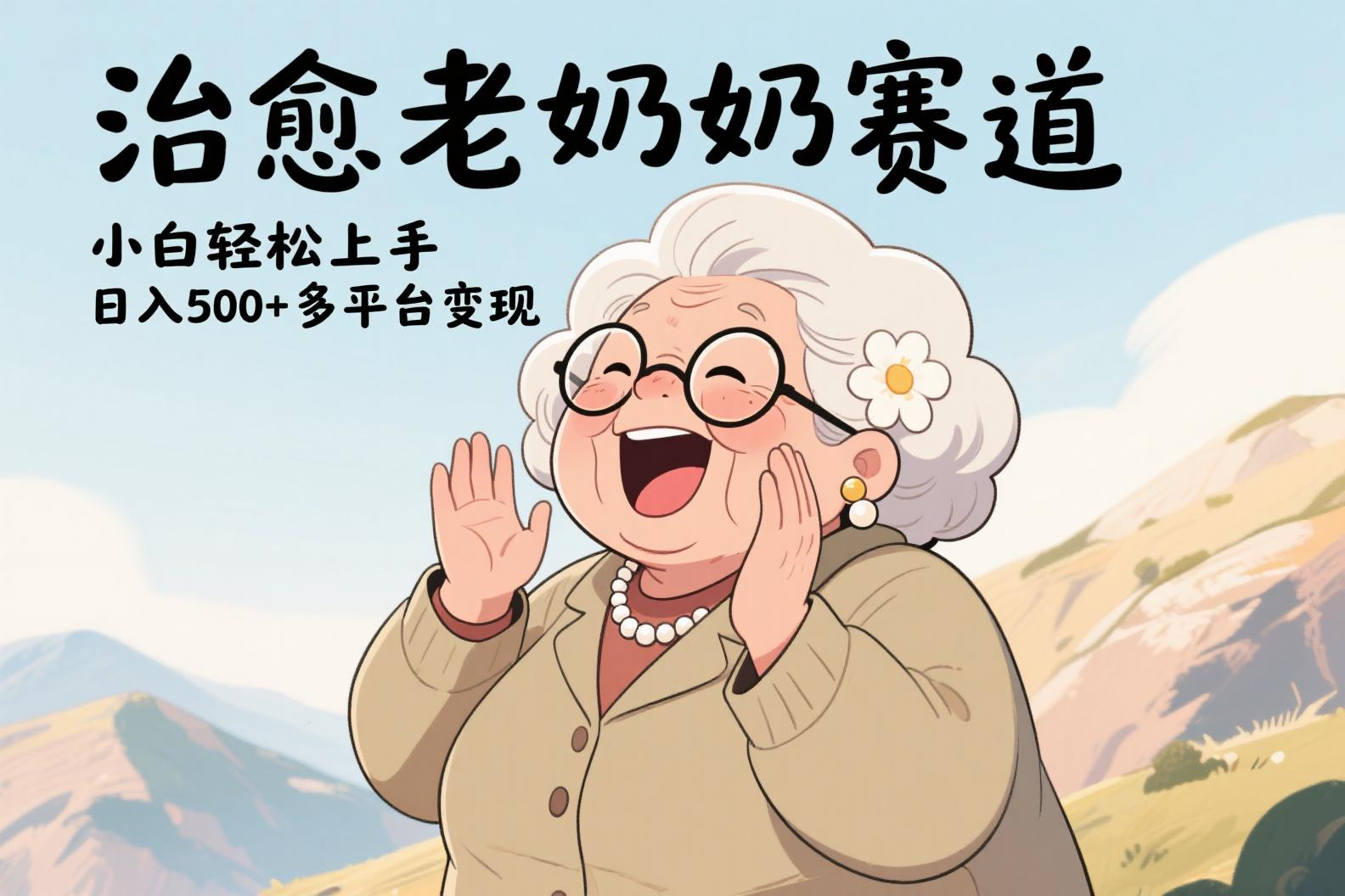 视频号治愈老奶奶赛道，小白轻松上手，日入500+多平台变现汇创项目库-网创项目资源站-副业项目-创业项目-搞钱项目汇创项目库