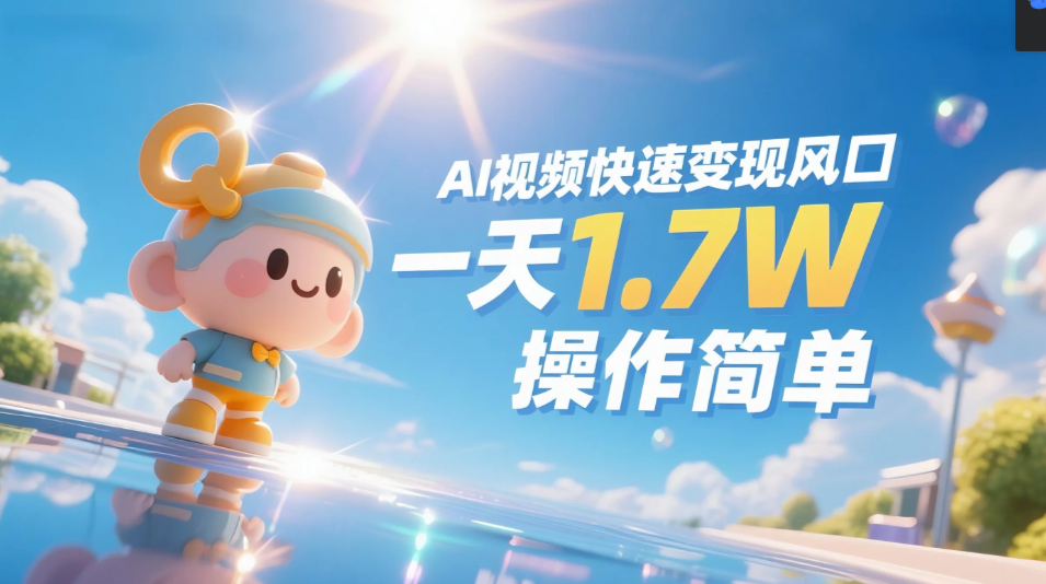 《Ai视频变现风口，一天1.7W，收入无上限，操作简单》汇创项目库-网创项目资源站-副业项目-创业项目-搞钱项目汇创项目库