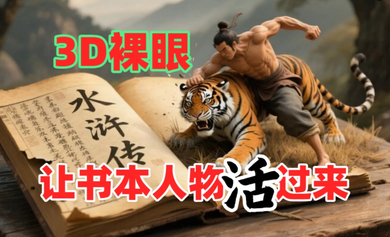 书本人物裸眼3D视频，一条视频收益过千，保姆级教程汇创项目库-网创项目资源站-副业项目-创业项目-搞钱项目汇创项目库