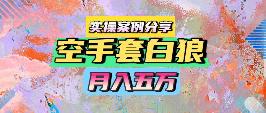 空手套白狼，月入五万，实操案例分享汇创项目库-网创项目资源站-副业项目-创业项目-搞钱项目汇创项目库
