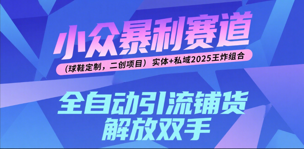 楠—小众暴利赛道（球鞋定制，二创项目）实体+私域2025王炸组合汇创项目库-网创项目资源站-副业项目-创业项目-搞钱项目汇创项目库