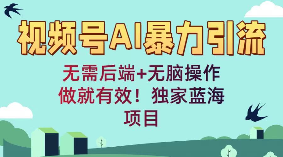 视频号AI暴力引流：无需后端+无脑操作，做就有效！独家蓝海项目汇创项目库-网创项目资源站-副业项目-创业项目-搞钱项目汇创项目库