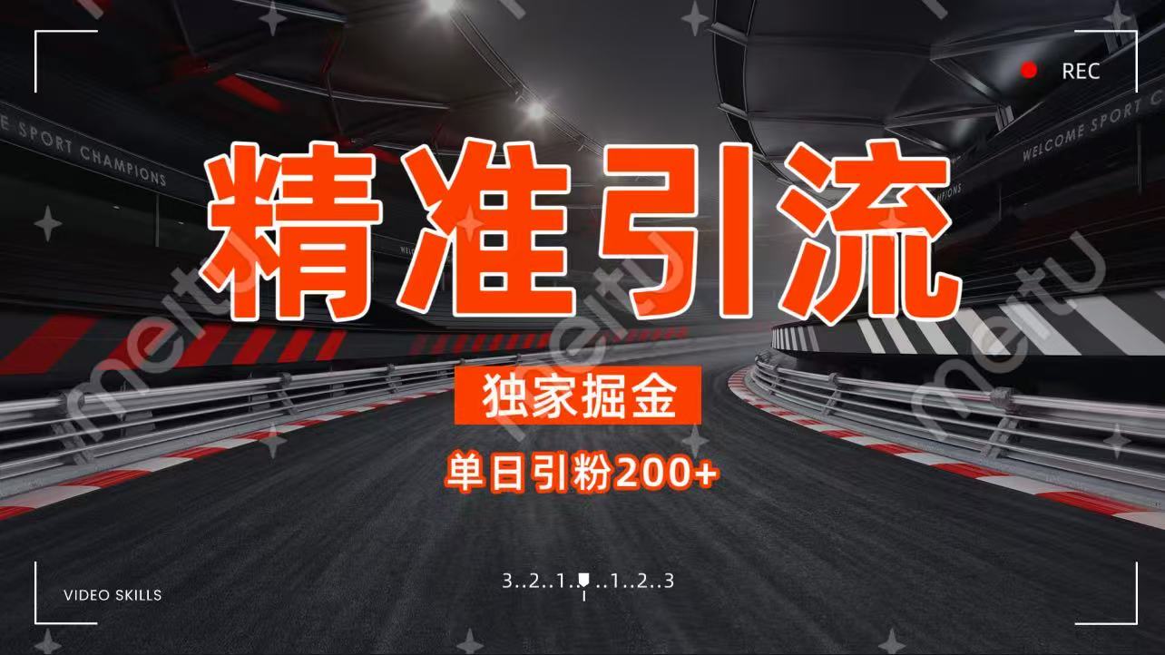 独家野路子精准引流 每日200+汇创项目库-网创项目资源站-副业项目-创业项目-搞钱项目汇创项目库