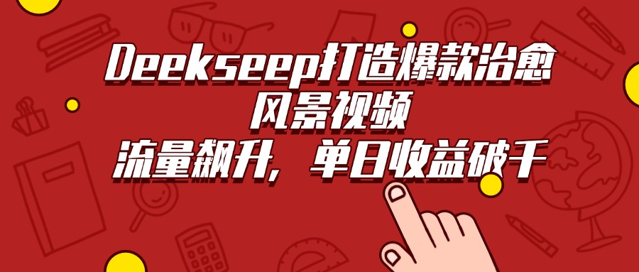 Deekseep打造爆款治愈风景视频，流量飙升，单日收益破千汇创项目库-网创项目资源站-副业项目-创业项目-搞钱项目汇创项目库
