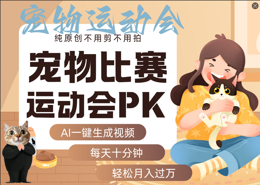 AI萌宠运动员跳水 射击  篮球  足球比赛   每天十分钟 附详细提示词文案库  代替做素材 卖提示词 卖虚拟资料  卖宠物产品 做宠物私人定制产品  带徒弟 带陪跑 卖课  创作者分成 月入5W+汇创项目库-网创项目资源站-副业项目-创业项目-搞钱项目汇创项目库